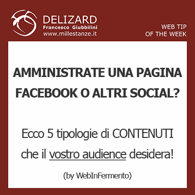 Web Tip  Tipologie di contenuti maggiormente desiderati dagli utenti