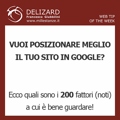 #14 DELIZARD WEB TIP - I 200 fattori di posizionamento su Google a cui fare attenzione