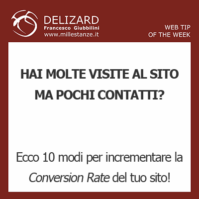 DELIZARD WEB TIP - COME INCREMENTARE LA CONVERSION RATE DEL TUO SITO INTERNET