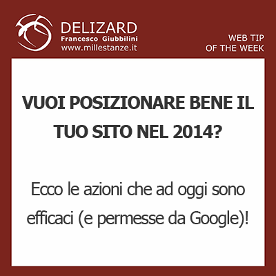 DELIZARD WEB TIP - Vuoi posizionare bene il tuo sito? Ecco cosa fare nel 2014